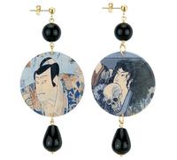 IN Lebole Collezione The Circle DORS Samurai Orecchini da Donna in Ottone Pietra Nera
