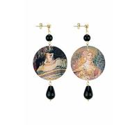 IN Lebole Collezione The Circle DPOR02 Principessa sul Pisello Orecchini da Donna in Ottone Pietra Nera