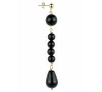 IN Lebole Collezione The Stone XOR Mono Orecchino da Donna in Ottone Pietra Nero