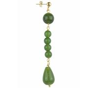 IN Lebole Collezione The Stone XOR Mono Orecchino da Donna in Ottone Pietra Verde Oliva