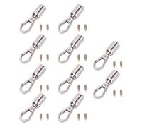 In lega di zinco, 10 set gancio a scatto estremità della corda - foro da 8 mm, viti da 10 mm - per la decorazione degli accessori (Argento)