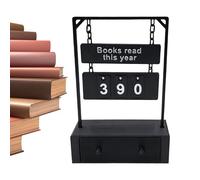 in legno con scritta "Books Read This Year", per bancone dei libri con display digitale, decorazione da parete per lettori, insegnanti, scrittori, librerie domestiche, organizer per abitudini di