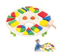 | In legno geometrico di classificazione delle forme per bambini piccoli | Giocattolo di riconoscimento di forme e colori per l'apprendimento prescolare educativo precoce