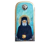 in Legno Greca Christian Orthodox Wood Icon of Saint Paisios/OP10