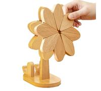 In Legno, Naturale Resistente Al Calore Con Supporto Per Telefono Sottobicchieri Resistenti Al Calore | Set Per Caldi Windmill | Per Pentola, Padella, Cio