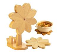 In Legno, Naturale Resistente Al Calore Con Supporto Per Telefono Sottobicchieri Resistenti Al Calore | Set Per Caldi Windmill | Per Pentola, Padella, Cio