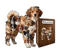 In legno per adulti - 120 pezzi a forma di cane in legno colorato | a forma di cane - Impegno migliorato con sfide, festa decorativa per hobby