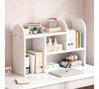 In legno Scrivania Organizzatore Tavolo, Multiuso Scaffale,Libreria estensibile in legno massello, bello e traspirante,Libreria da Scrivania per Casa, Ufficio, Scuola, Studio Walnut 44-80X17X40CM