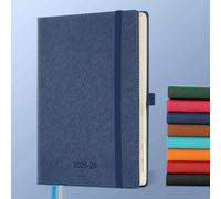 IN-LUXPRO - Agenda 2025-2026, planner settimanale, 18 mesi (lug. 25 - dic. 26), mensile, con pagine per spese e appunti, in pelle vegana, A5 (21,9 x 16,4 cm), blu marino (italiano non garantito)