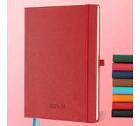 IN-LUXPRO - Agenda 2025-2026, planner settimanale, 18 mesi (lug. 25 - dic. 26), mensile, con pagine per spese e appunti, in pelle vegana, A4 (29 x 21,7 cm), rosso (italiano non garantito)