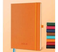 IN-LUXPRO - Agenda 2025-2026, planner settimanale, 18 mesi (lug. 25 - dic. 26), mensile, con pagine per spese e appunti, in pelle vegana, A4 (29 x 21,7 cm), arancione (italiano non garantito)