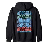 In May We Wear Blue Bow Coquette Apraxia Awareness Month Felpa con Cappuccio