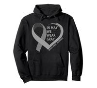 in May We Wear Gray - Brain Cancer Awareness Month 2026 Felpa con Cappuccio