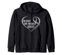 in May We Wear Gray - Brain Cancer Awareness Month 2027 Felpa con Cappuccio