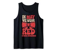 In May We Wear Red Bow Coquette Stroke Awareness Month Canotta