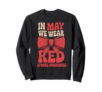 In May We Wear Red Bow Coquette Stroke Awareness Month Felpa