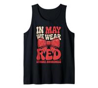 In May We Wear Red Ribbon Bow Coquette Stroke Awareness Canotta
