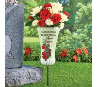 " IN Memoriam " Bibbia Rose & Colomba Loved Ones Lost Cimitero Con Vaso di Fiori