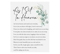 In Memory Of Loved One Wall Art As I Sit In Heaven Quote Comforting Gift for Funeral Memorial Space Bedroom Decor(Unframed,16x24inch(40x60cm))