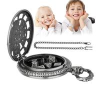 in metallo - Design retrò, Tabletop - Ruote a cubetti, elegante kit di cubi vintage | Collezione per feste di famiglia da gioco con tasca Watch Style Storage Case per