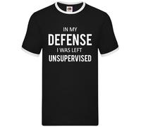 In Mia Difesa Ero Lasciato Non Supervisionato - Ringer Uomo - Slogan Divertente