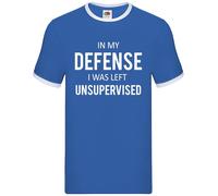 In Mia Difesa Ero Lasciato Non Supervisionato - Ringer Uomo - Slogan Divertente