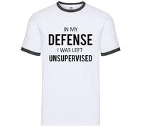 In Mia Difesa Ero Lasciato Non Supervisionato - Ringer Uomo - Slogan Divertente