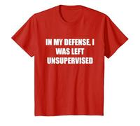 in mia Difesa, Sono rimasto Senza supervisione Maglietta, Bambini, Rosso, 10 Anni