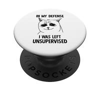 In mia difesa sono rimasto un gatto divertente senza supervisione PopSockets PopGrip Adesivo