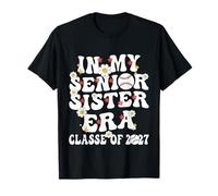 in Mia Sorella Maggiore Era Groovy Baseball Senior Sister 2027 Maglietta