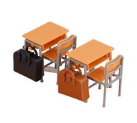 in miniatura per casa delle bambole: piccoli scolastici e decorazione dello studio | Ornamenti a tema di classe con zaini, scrivanie e modelli di apprendimento per la sala ju