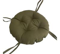 in modo che i cuscini sulla sedia, sedile rotondo in cotone e lino con nastro, multicolore, diverse misure, 7 cm (verde militare, diametro: 33 cm (13 pollici)