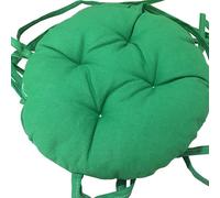 in modo che i cuscini sulla sedia, sedile rotondo in lino di cotone con nastro, multicolore, diverse misure, 7 cm (verde, diametro: 40 cm (16 pollici)