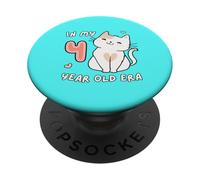 In My 4 Year Old Era, simpatico gattino, divertente animale per il 4° compleanno PopSockets PopGrip Adesivo