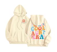 In My Cool Aunt Era Graphic Felpe con cappuccio da donna Comfort Trendy Essential Pullover Maglioni Autunno con cappuccio Casual Manica Lunga Girocollo Vestiti Y2K Country Backwoods Vestibilità ampia