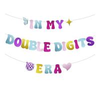 In My Double Digits Era Banner, decorazioni per il 10° compleanno ragazza ragazzi rosa glitter doppie cifre forniture di compleanno Y8SSSRLQ