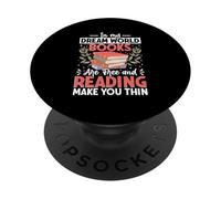 In My Dream World I libri sono gratuiti e la lettura ti rende magro PopSockets PopGrip Adesivo