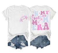in My Football Mom Era Camicia da donna divertente per amanti dello sport Game Day Football Mom Mom Shirt, bianco, L