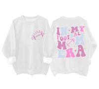 In My Football Mom Era Felpa divertente da donna per amanti dello sport Game Day Football Mom Mom Shirt, bianco, L