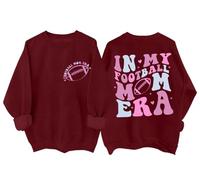 In My Football Mom Era Felpa divertente da donna per amanti dello sport Game Day Football Mom Mom Shirt, Porpora, L