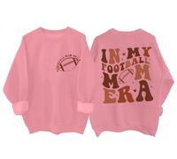 In My Football Mom Era Felpa divertente da donna per amanti dello sport Game Day Football Mom Mom Shirt, rosa, L