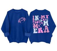 In My Football Mom Era Felpa divertente da donna per amanti dello sport Game Day Football Mom Mom Shirt, Klein Blue., L