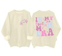 In My Football Mom Era Felpa divertente da donna per amanti dello sport Game Day Football Mom Mom Shirt, Khika, L