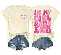 in My Girl Mom Era Shirt, in My Girl Mama Era Shirt, Funny Mama Letter Print Mother's Day Shirt, Colore: giallo crema., L