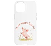 In My Happy Hog Era - Simpatico maialino Positivity Farm Life Design Custodia per iPhone 15