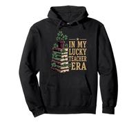 in My Lucky Teacher Era St Patricks Day Libri Shamrock Felpa con Cappuccio