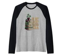 in My Lucky Teacher Era St Patricks Day Libri Shamrock Maglia con Maniche Raglan