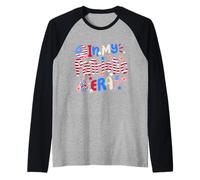 In My Patriotic Era American Retro Groovy 4 luglio Donne Maglia con Maniche Raglan