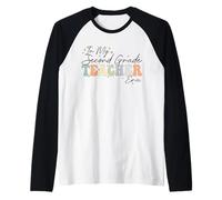 in My Second Grade Era Retro Groovy Back to School Insegnanti Maglia con Maniche Raglan