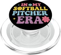 In My Softball Pitcher Era Groovy Fastpitch Gamer Girls PopSockets PopGrip per MagSafe